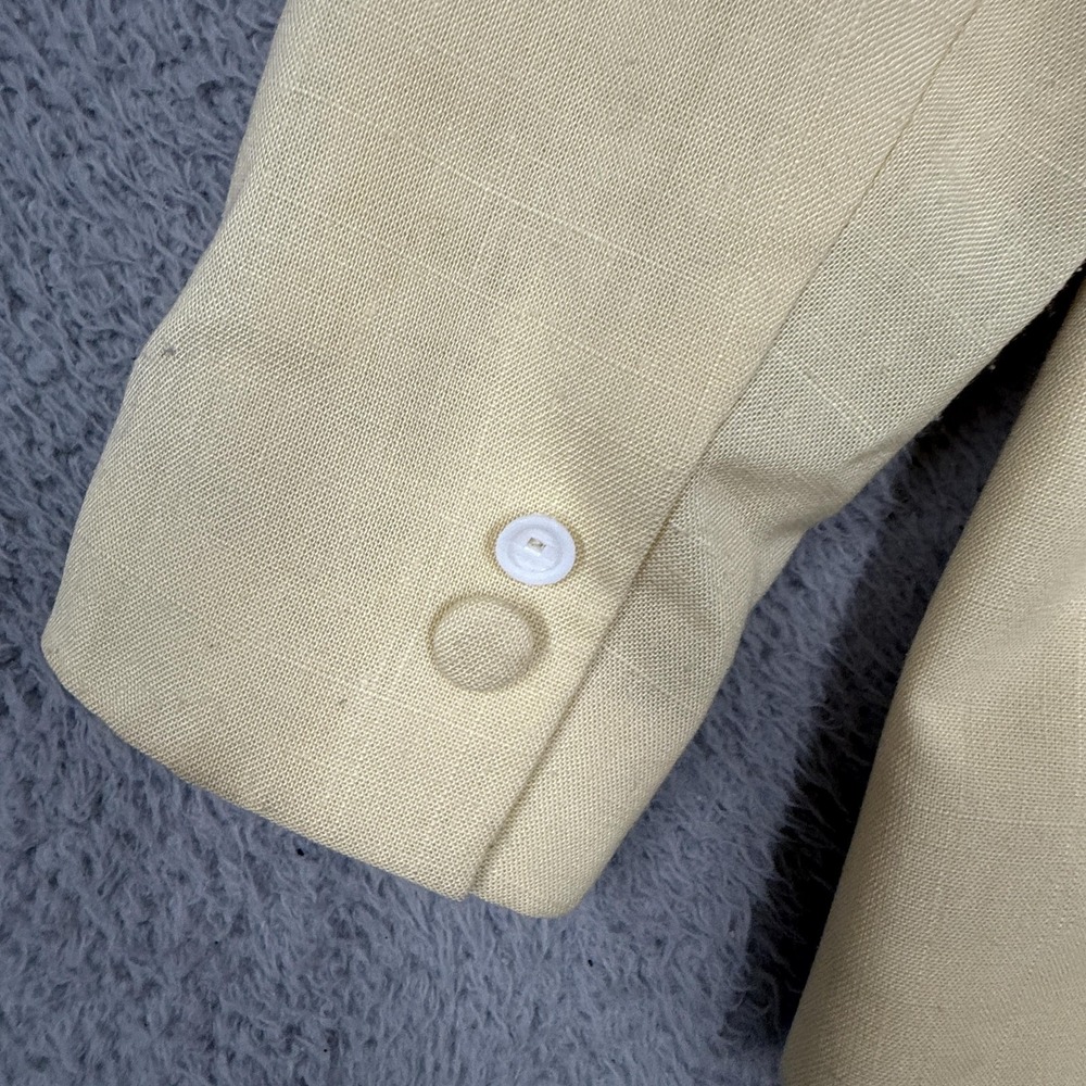 Vintage Kasper For A.S.L. Blazer Jacket Womens 8 Beige Cutwork Floral 80s - Picture 10 of 16